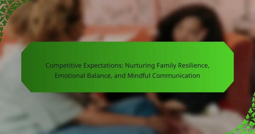 Competitive Expectations: Nurturing Family Resilience, Emotional Balance, and Mindful Communication