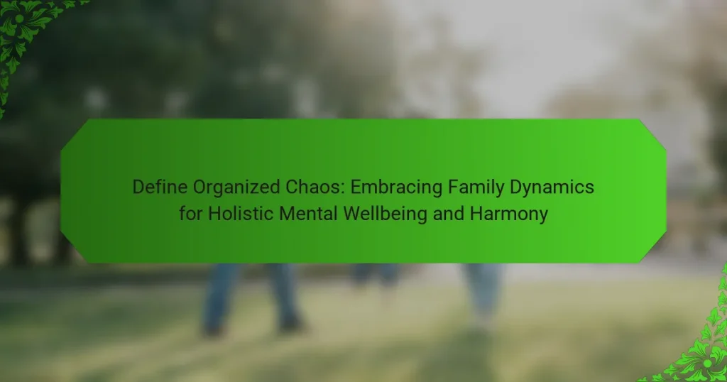 Define Organized Chaos: Embracing Family Dynamics for Holistic Mental Wellbeing and Harmony