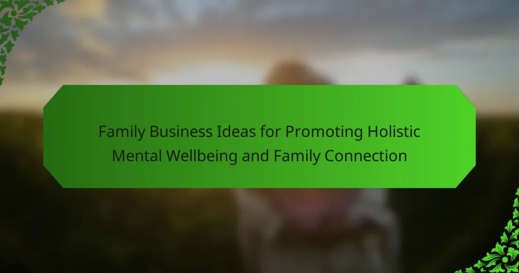 Family Business Ideas for Promoting Holistic Mental Wellbeing and Family Connection