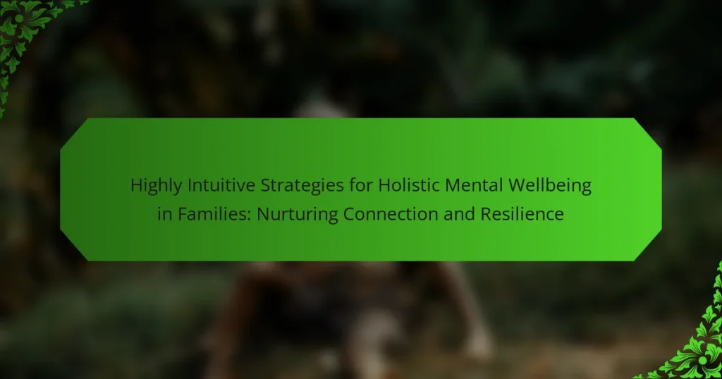 Highly Intuitive Strategies for Holistic Mental Wellbeing in Families: Nurturing Connection and Resilience