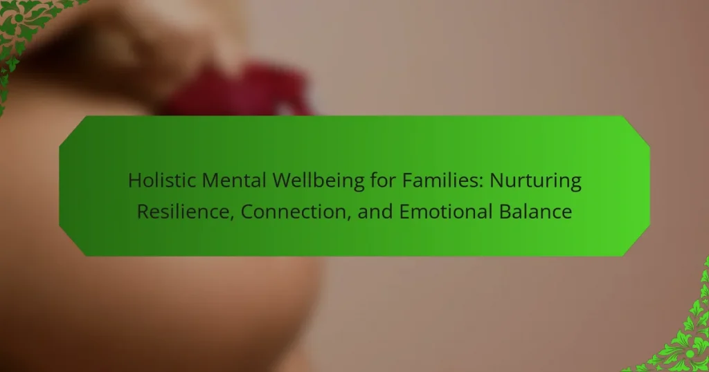 Holistic Mental Wellbeing for Families: Nurturing Resilience, Connection, and Emotional Balance