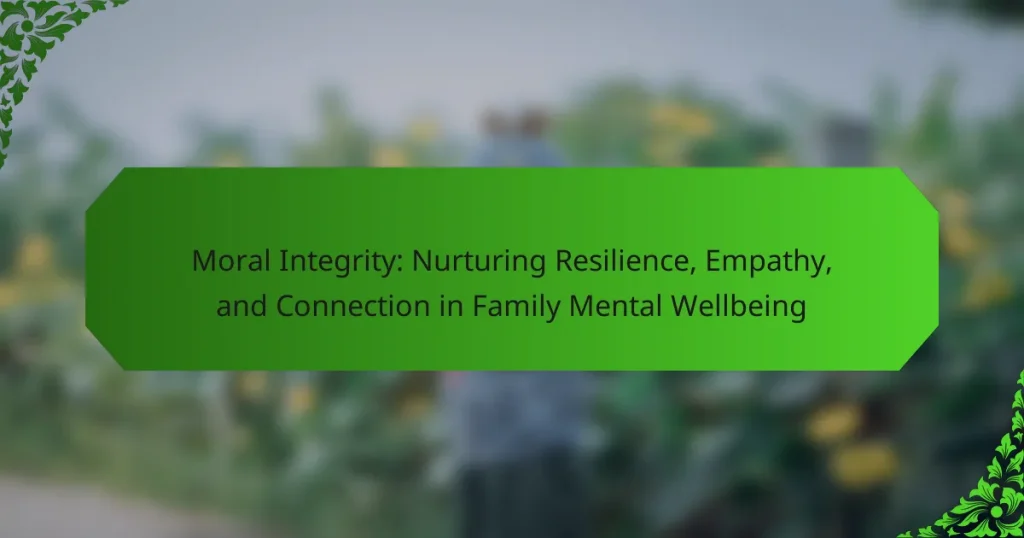 Moral Integrity: Nurturing Resilience, Empathy, and Connection in Family Mental Wellbeing