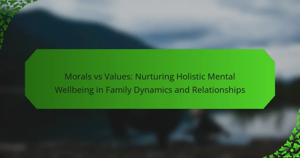 Morals vs Values: Nurturing Holistic Mental Wellbeing in Family Dynamics and Relationships