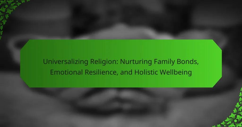 Universalizing Religion: Nurturing Family Bonds, Emotional Resilience, and Holistic Wellbeing