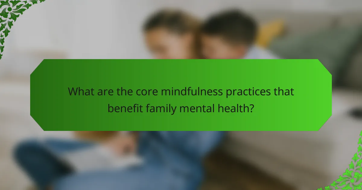What are the core mindfulness practices that benefit family mental health?
