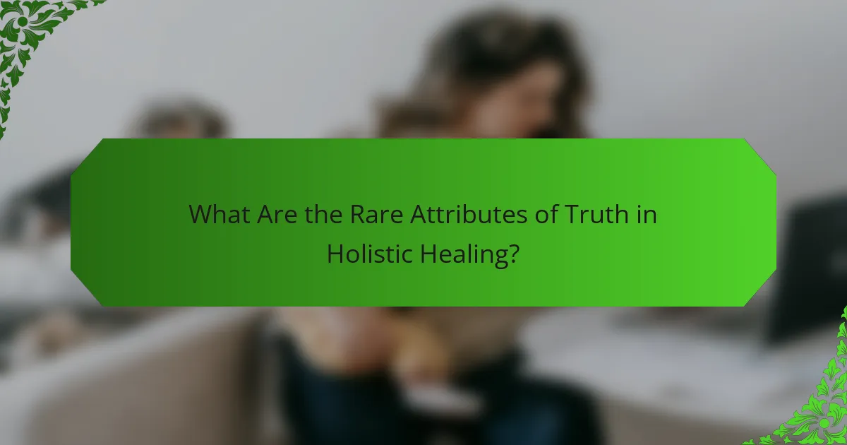 What Are the Rare Attributes of Truth in Holistic Healing?