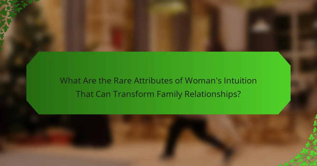 What Are the Rare Attributes of Woman's Intuition That Can Transform Family Relationships?