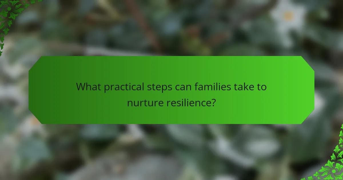 What practical steps can families take to nurture resilience?