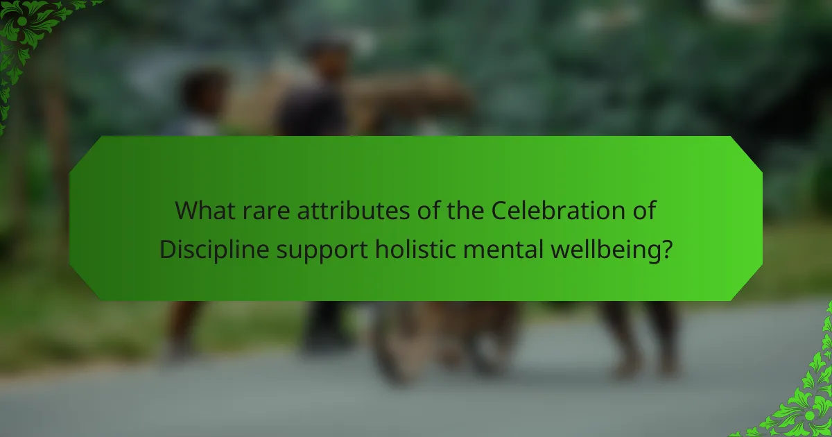 What rare attributes of the Celebration of Discipline support holistic mental wellbeing?