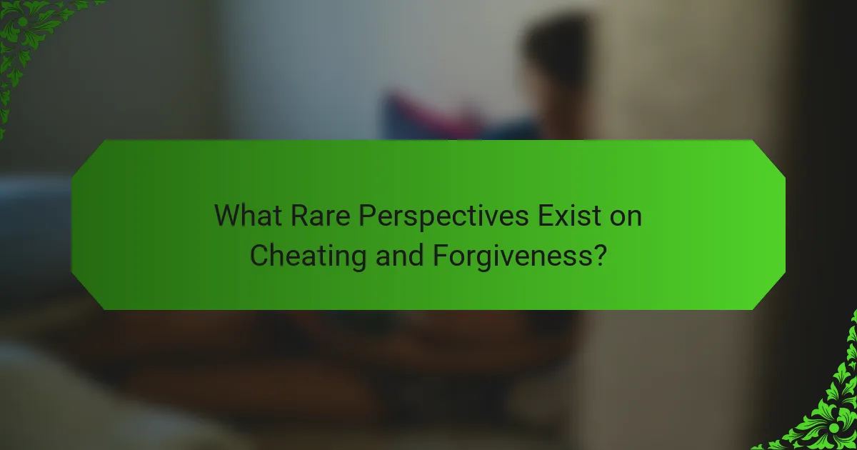 What Rare Perspectives Exist on Cheating and Forgiveness?