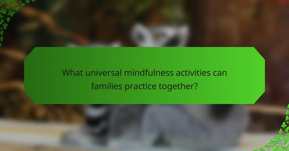 What universal mindfulness activities can families practice together?